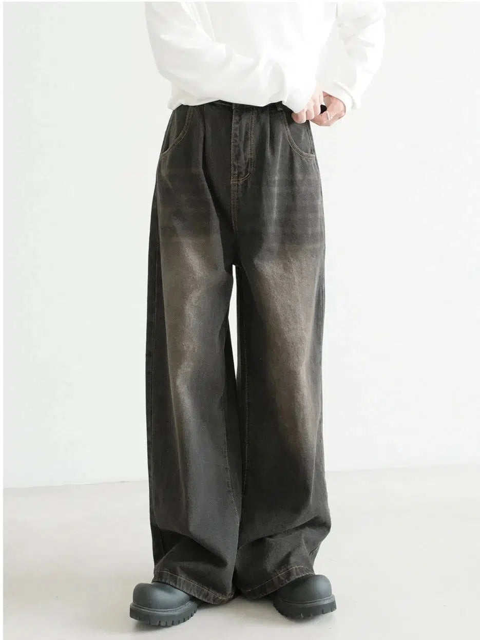 Wide-Leg Relaxed Fit Denim Pants