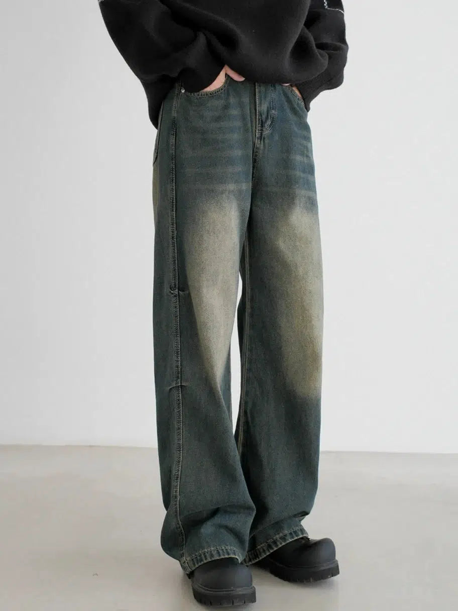 Wide-Leg Straight Jeans