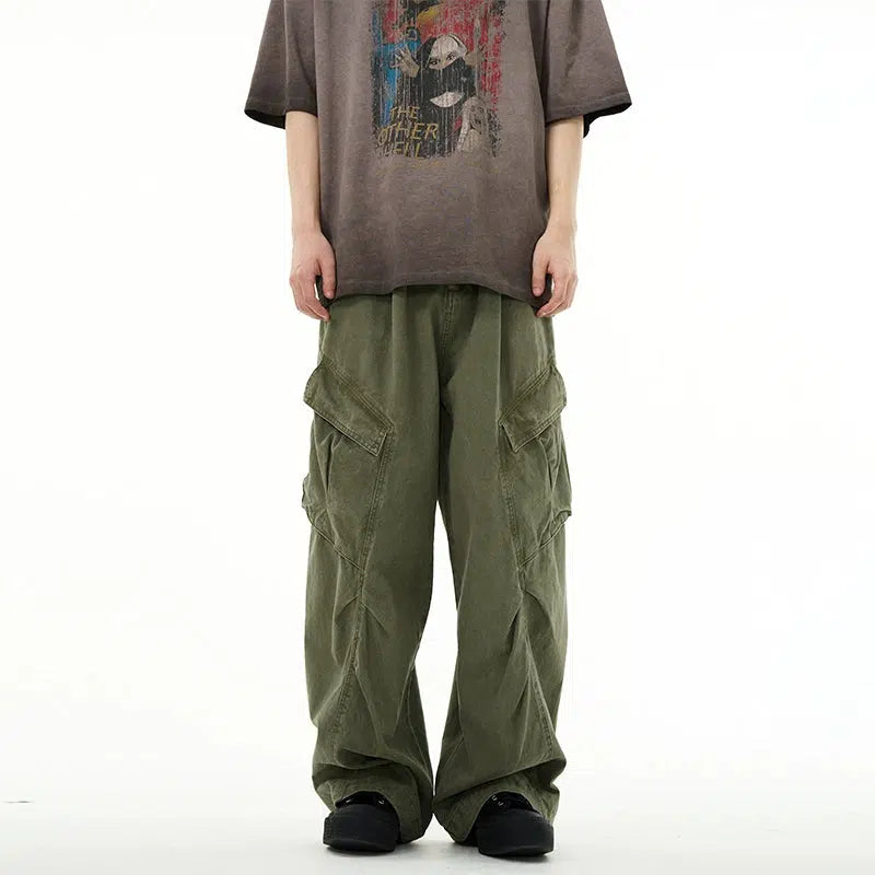 Baggy Straight-leg Cargo Pants