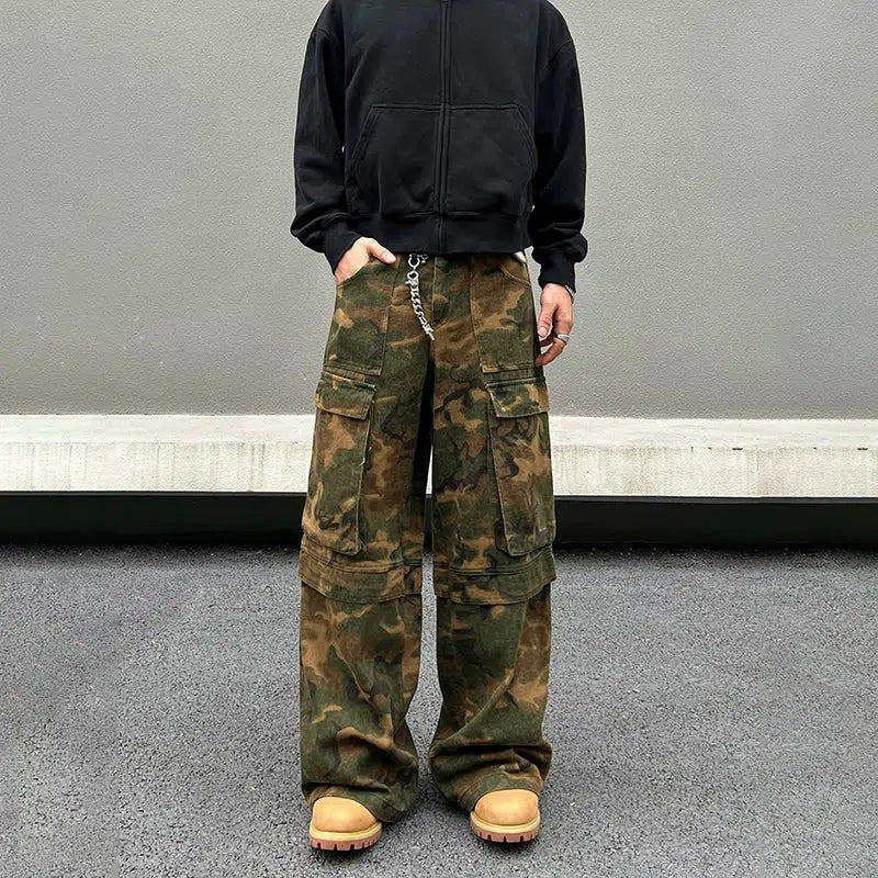 Camouflage Pockets Cargo Pants