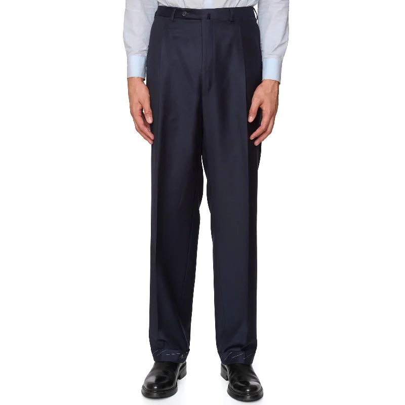 D'AVENZA Blue Wool Dress Pants EU 56 NEW US 40