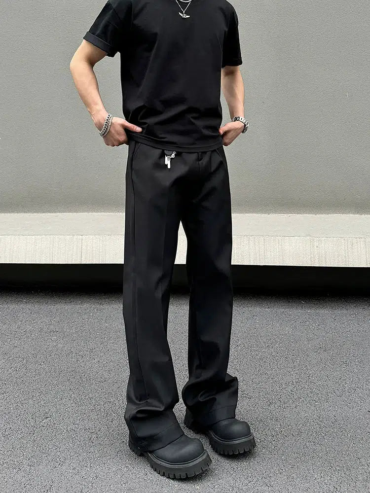 Comfy Dress Black Straight-leg Pants