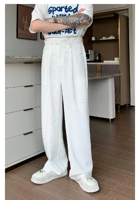 Drape Pleated Wide-leg Pants