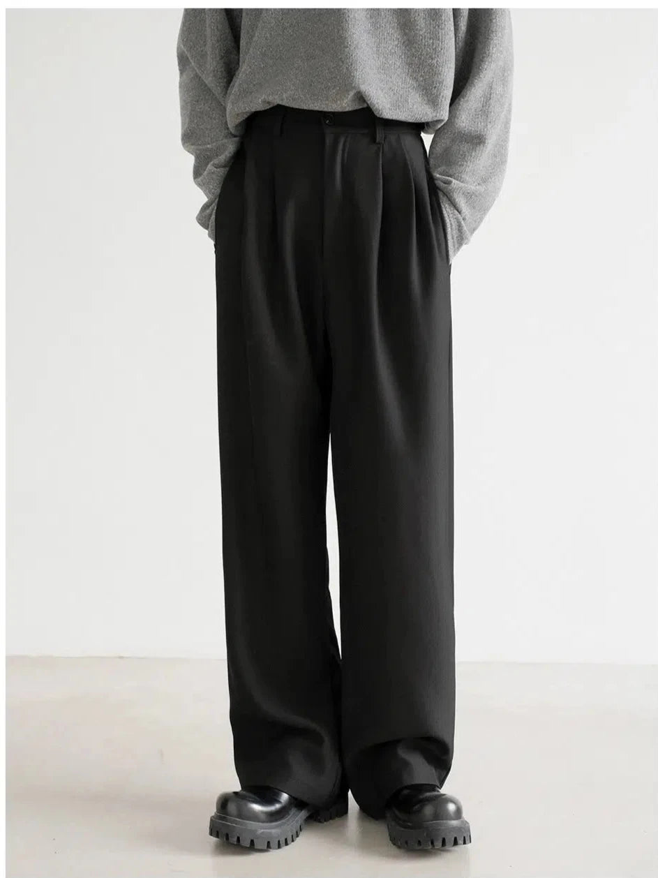 Elastic Waistband Wide-Leg Pants