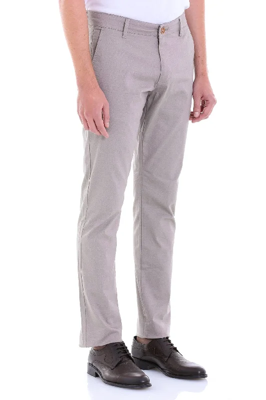 Regular Fit Side Pocket Light Mink Cotton Casual Pants