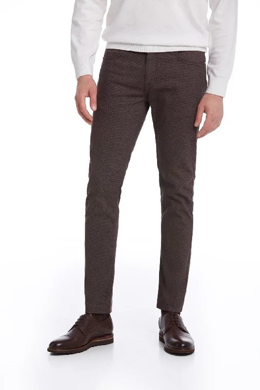 Slim Fit 5 PocketGray Cotton Casual Pants