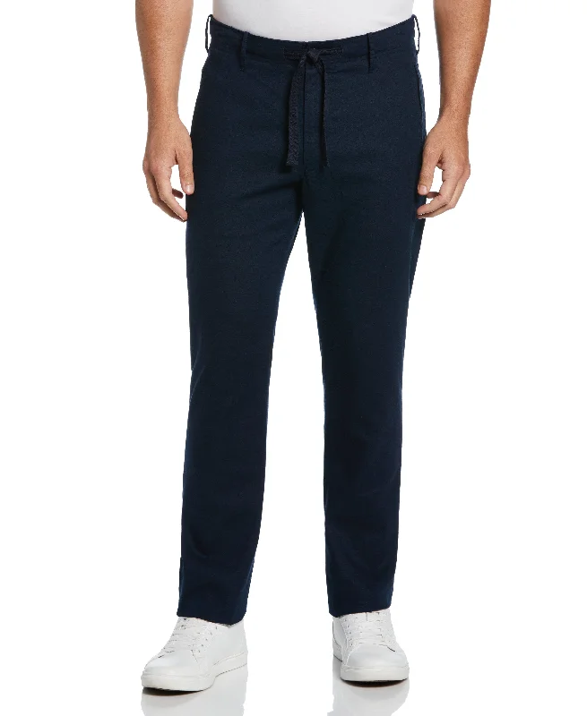 Slim Fit Linen Blend Stretch Pant