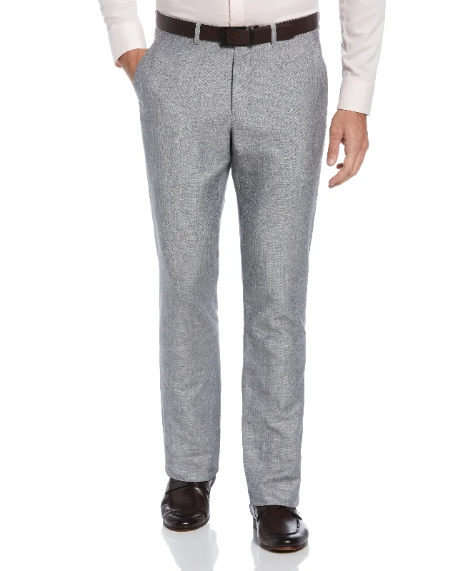 Slim Fit Linen Blend Textured Suit Pant