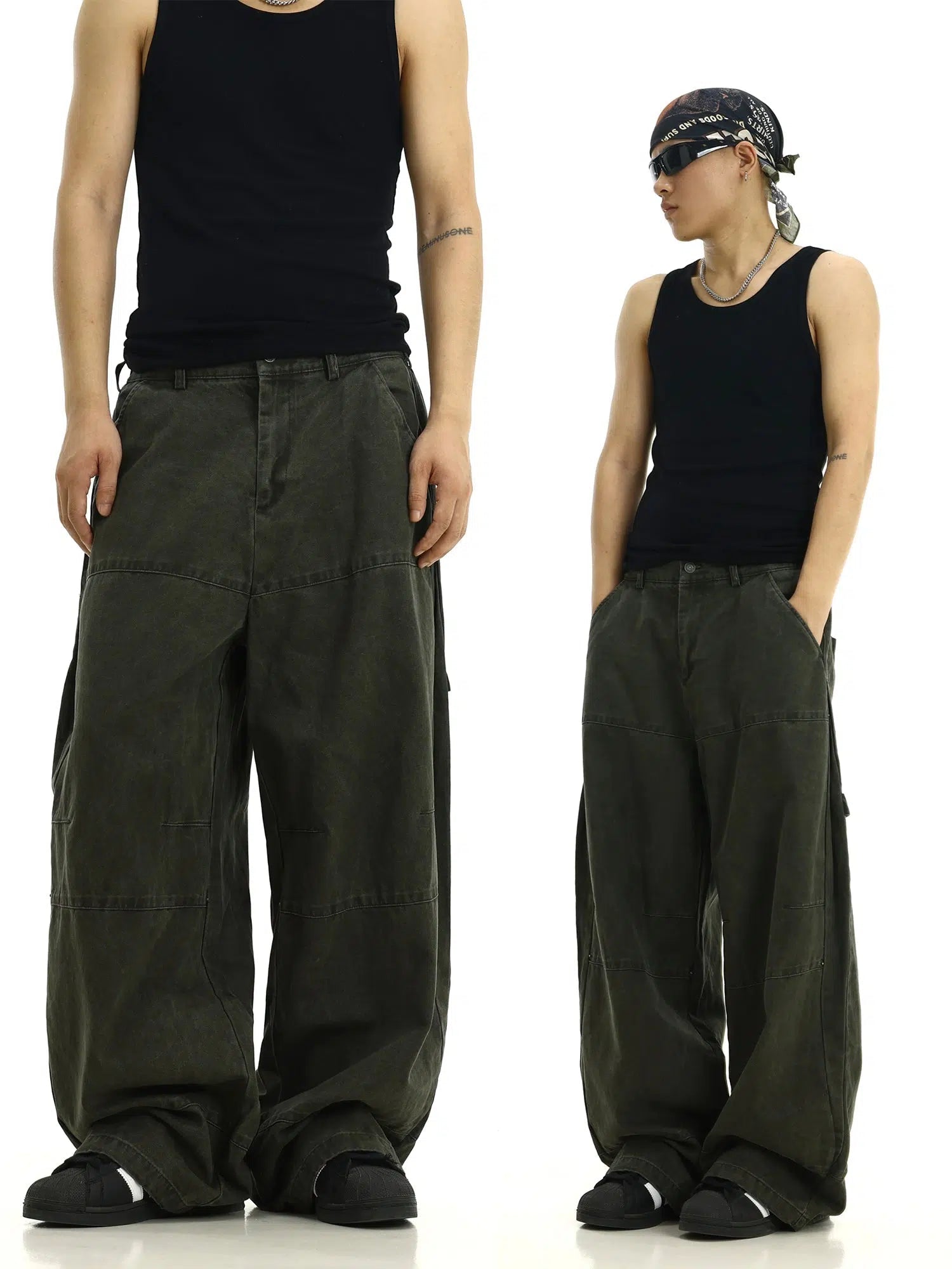 Wide-Leg Cargo Pants