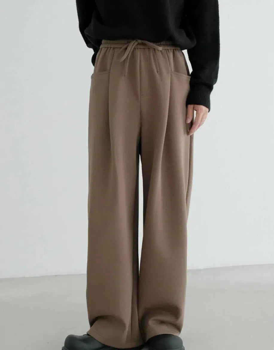 Wide-Leg Drawstring Sweatpants