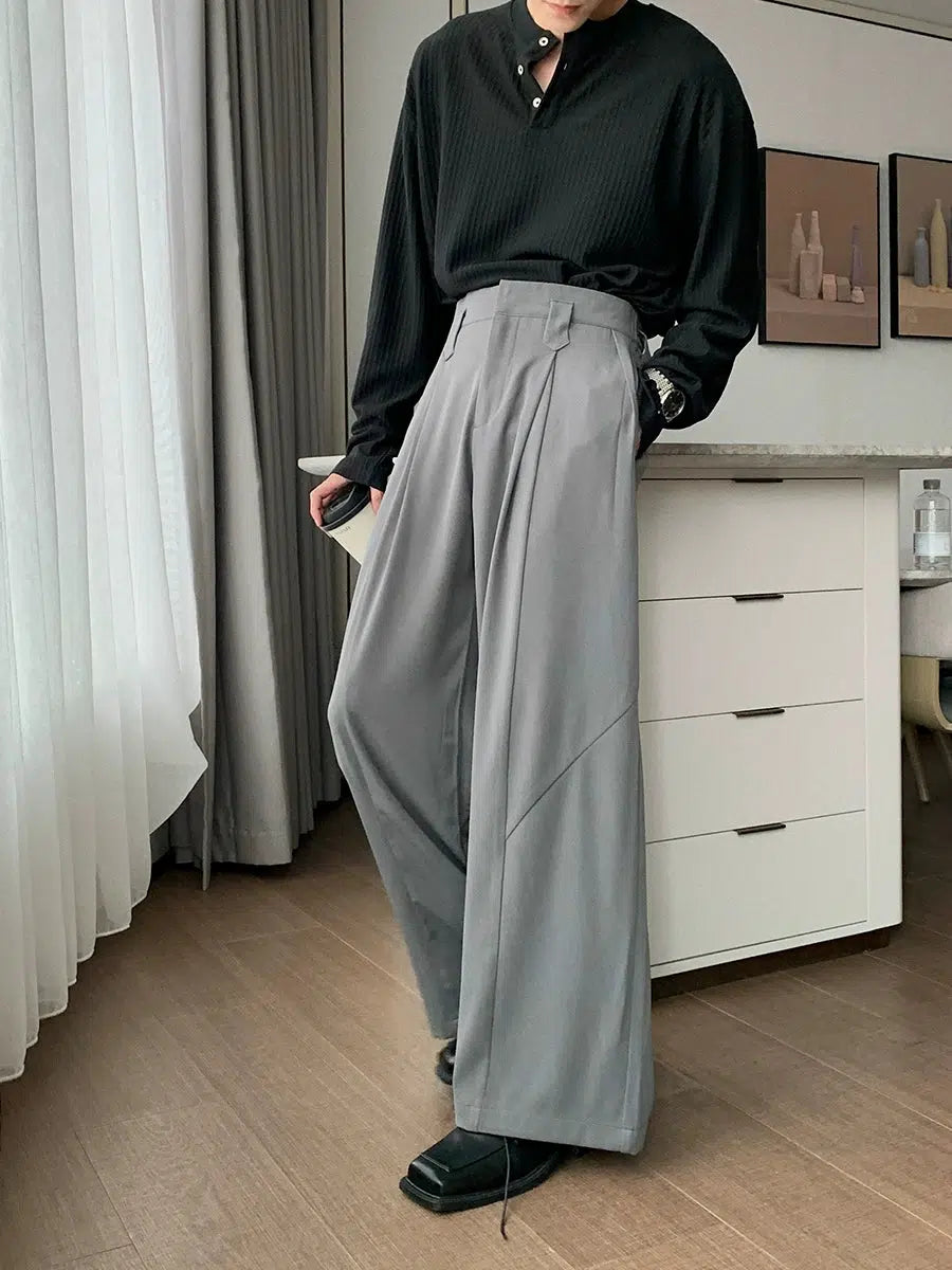 Wide-Leg High-Waist Casual Pants