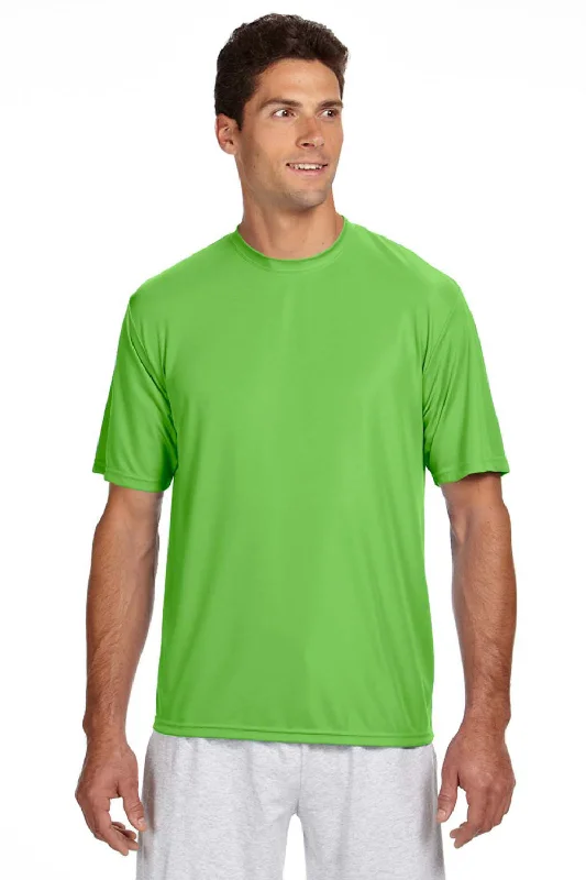 A4 Mens Performance Moisture Wicking Short Sleeve Crewneck T-Shirt - Lime Green