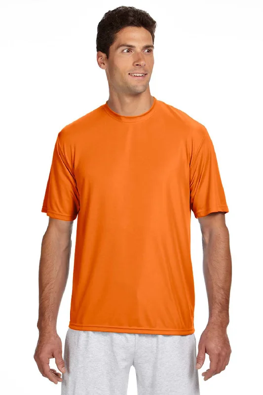 A4 Mens Performance Moisture Wicking Short Sleeve Crewneck T-Shirt - Safety Orange