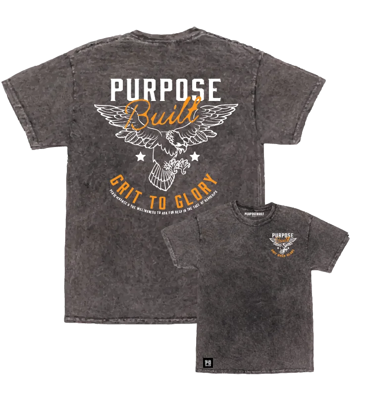 Low-key Luxury Grit To Glory Tee, Mineral Grey