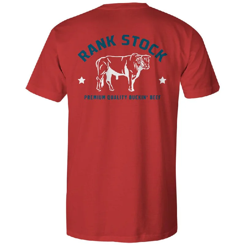 Easy Comfort Style Charbray Rank Stock Logo T-shirt - Red/White/Blue
