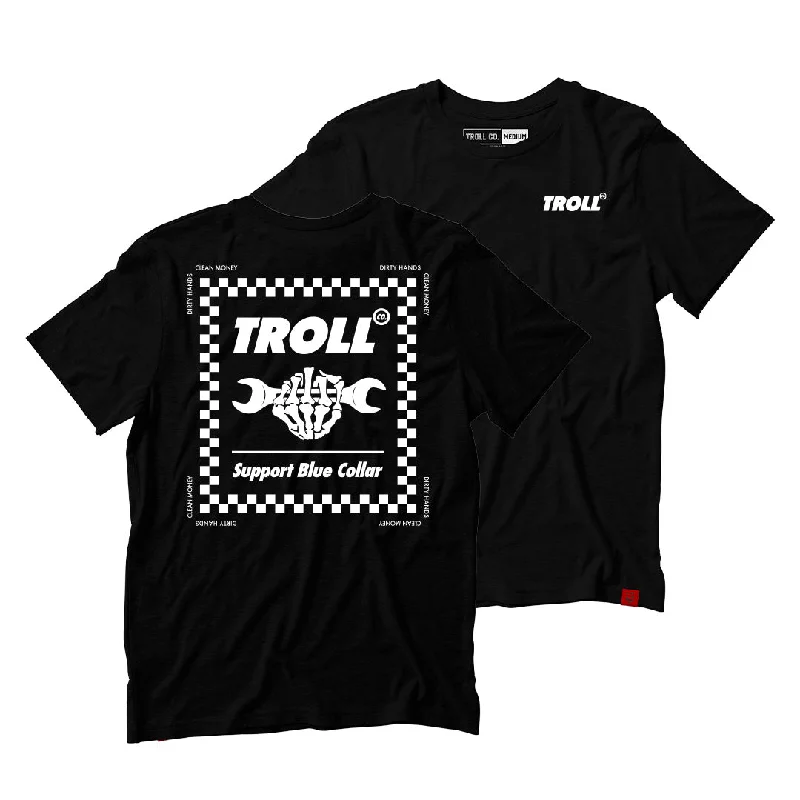 Comfortable Sweaters Checked Tee, Black