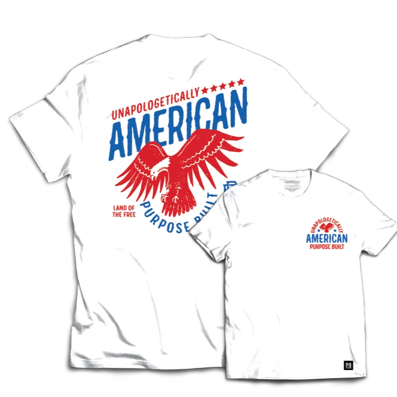 Comfortable Fashion Unapologetically America Tee, White