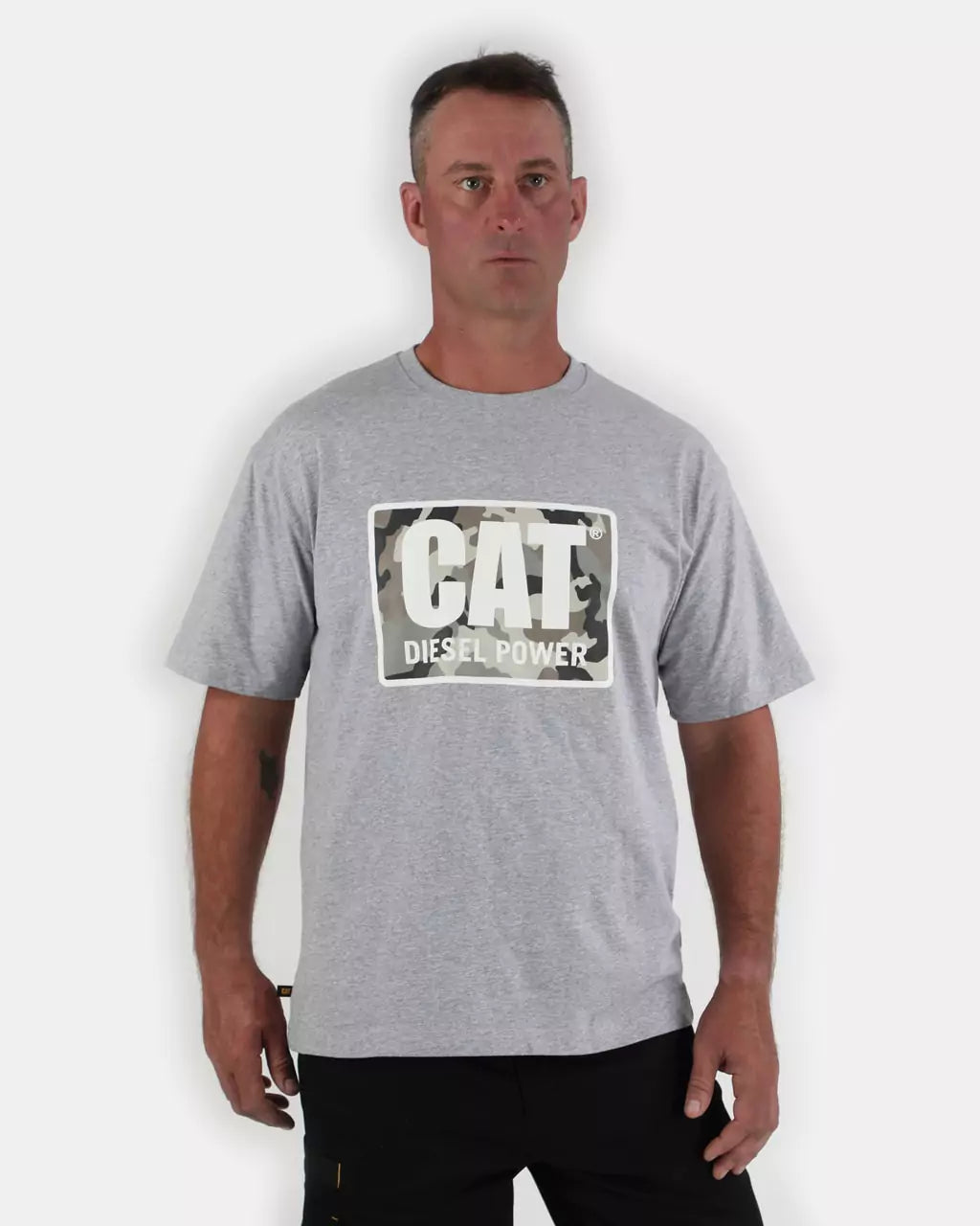 Relaxed Chic Men's CAT® Diesel Power T-Shirt - Heather Grey