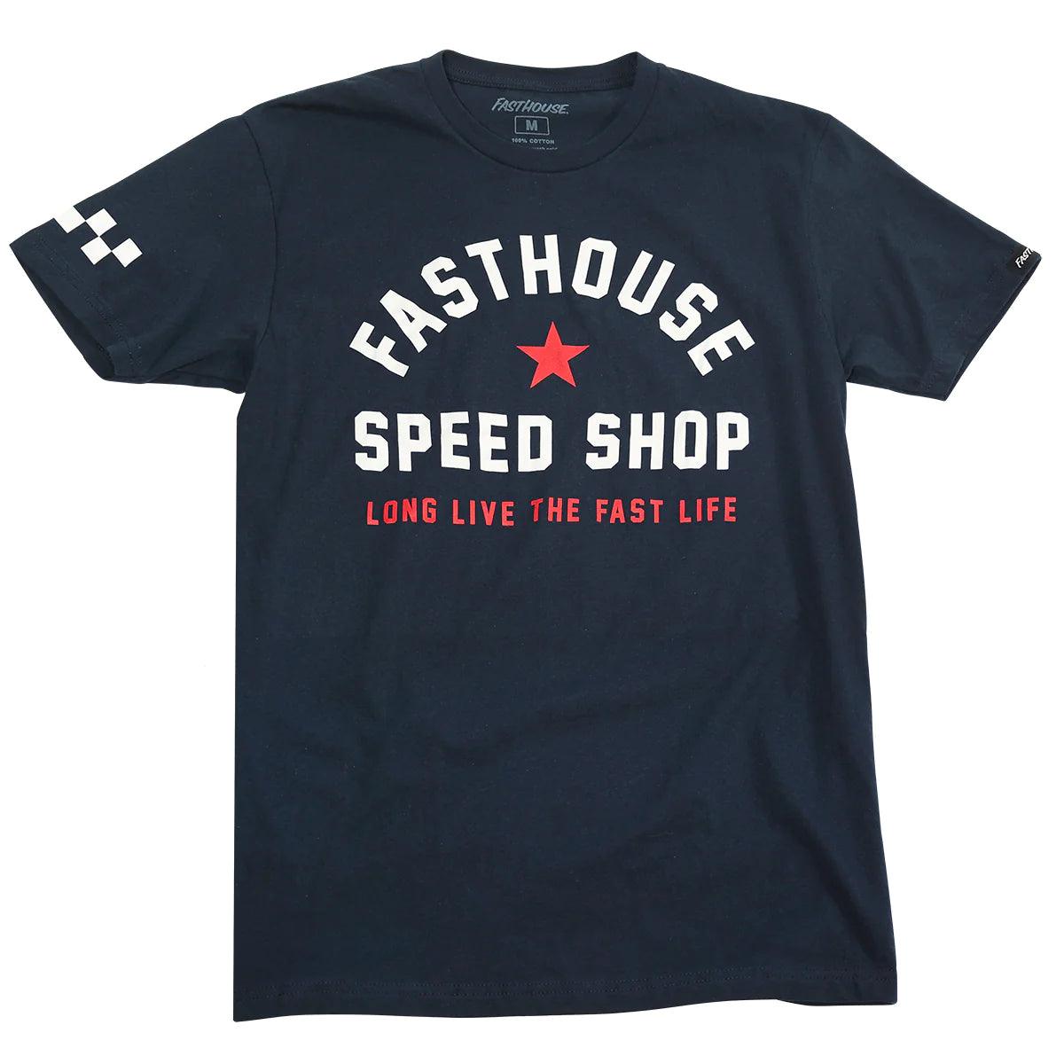Comfortable down Fast Life SS Tee - Navy