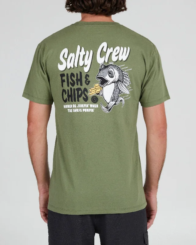 Elegant And Elegant Fish & Chips S/S Premium Tee -  Sage Green