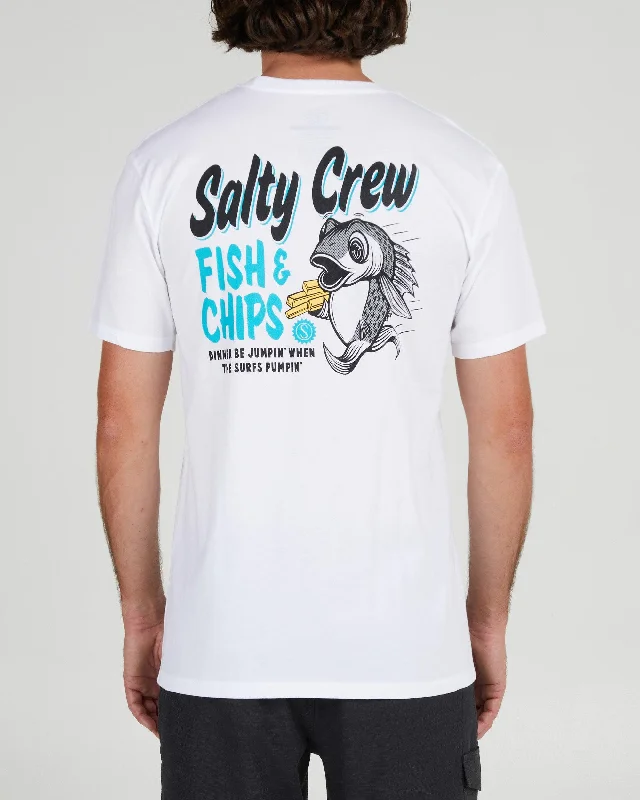 Cozy Fashions Fish & Chips S/S Premium Tee - White