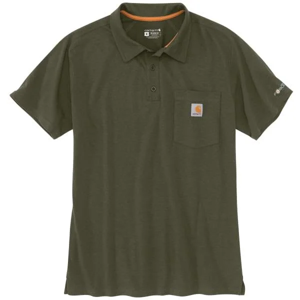 Celebrity Style Force Cotton Pocket Polo Short Sleeve - Basil