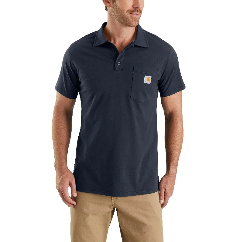 Youthful Street Fashion Force Cotton Pocket Polo Shirt - Cinder