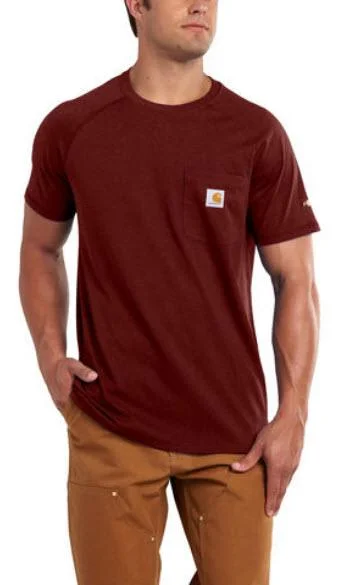 Short Design Delmont Force Cotton Short Sleeve T-Shirt - Red Brown Heather