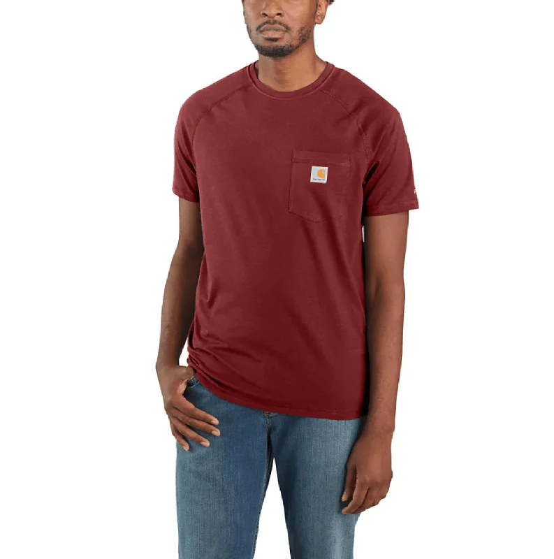 Comfortable And Cold-proof Force Midweight Short Sleeve T-Shirt - Oxblood