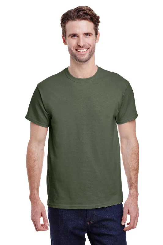 Gildan Mens Short Sleeve Crewneck T-Shirt - Military Green