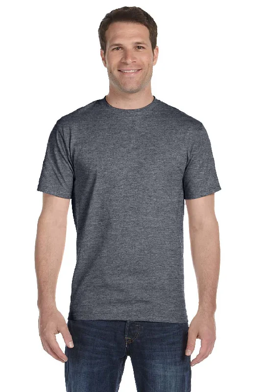 Hanes Mens Beefy-T Short Sleeve Crewneck T-Shirt - Heather Charcoal Grey