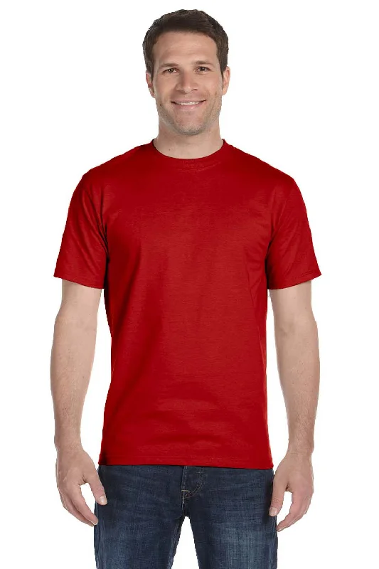 Hanes Mens Beefy-T Short Sleeve Crewneck T-Shirt - Deep Red