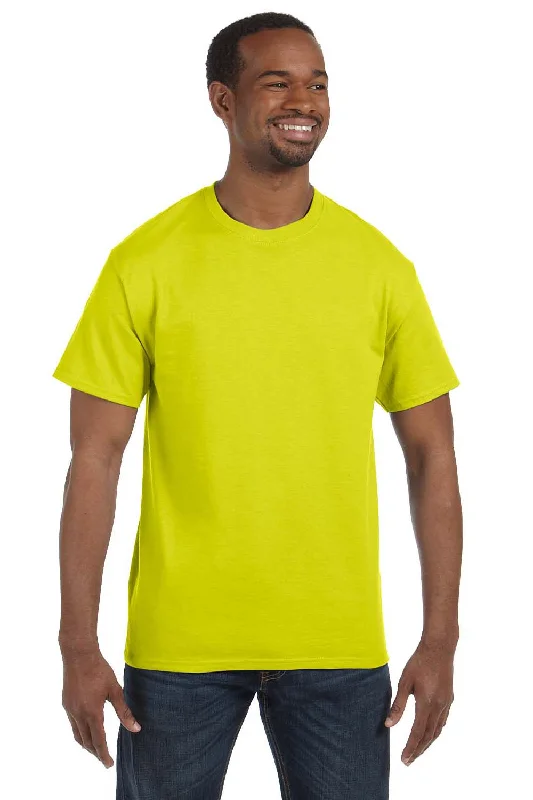 Hanes Mens ComfortSoft Short Sleeve Crewneck T-Shirt - Safety Green