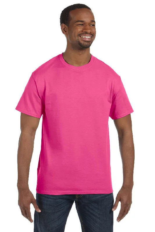 Hanes Mens ComfortSoft Short Sleeve Crewneck T-Shirt - Wow Pink