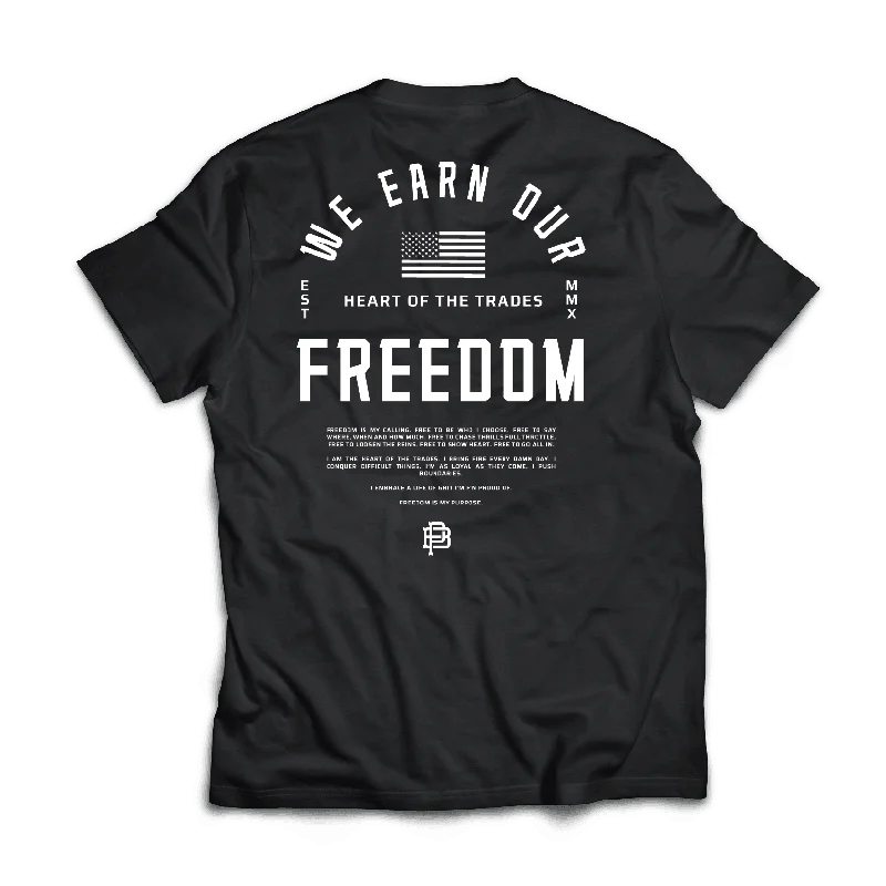 Everyday Chic Earn your Freedom Tee, Black