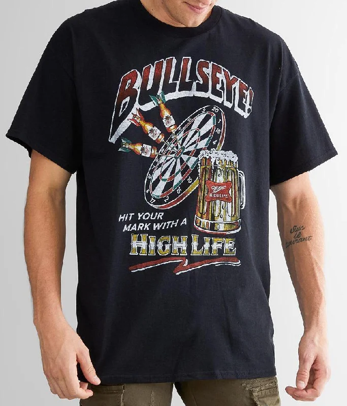 Exquisite Embroidery Miller High Life Bullseye Sportsman T-Shirt