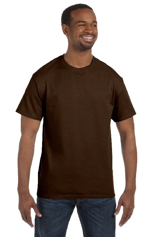 Jerzees Mens Dri-Power Moisture Wicking Short Sleeve Crewneck T-Shirt - Chocolate Brown