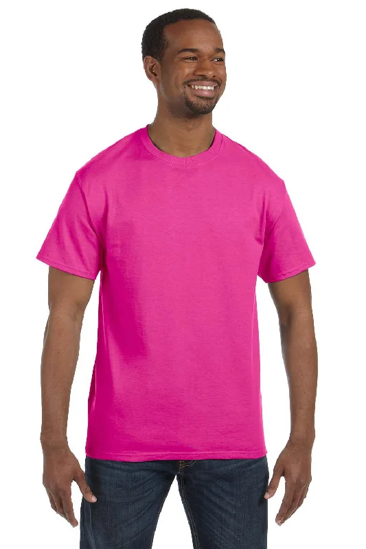 Jerzees Mens Dri-Power Moisture Wicking Short Sleeve Crewneck T-Shirt - Cyber Pink