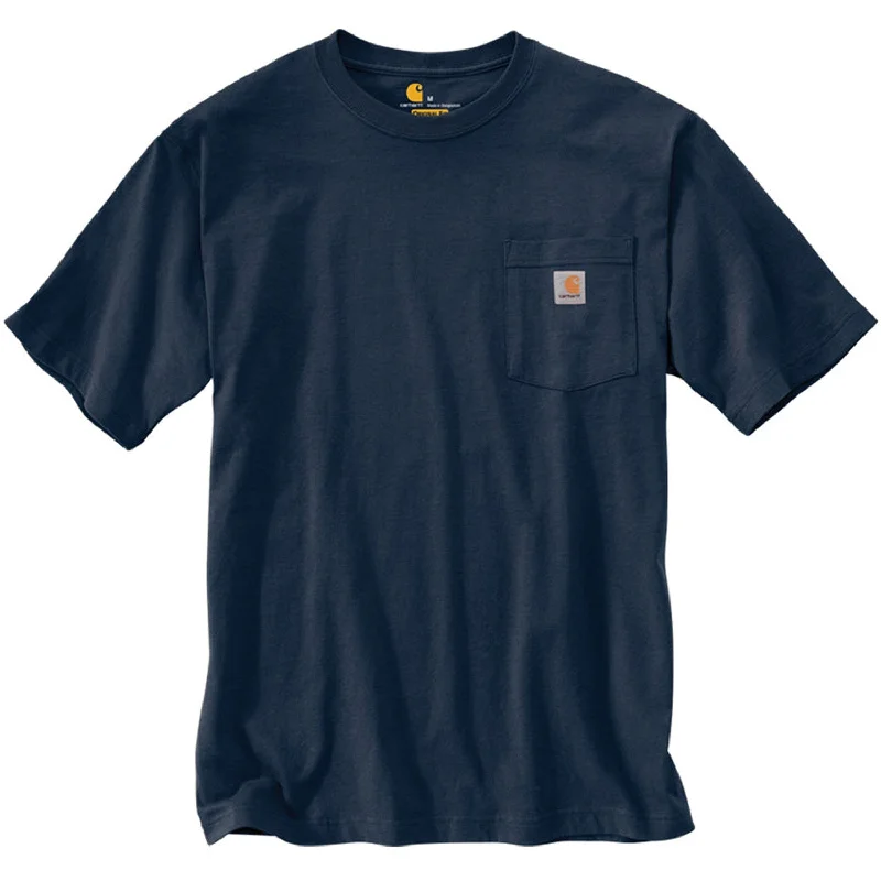 Simple Solid Color K87 - Loose Fit Heavyweight Pocket Tee, Navy