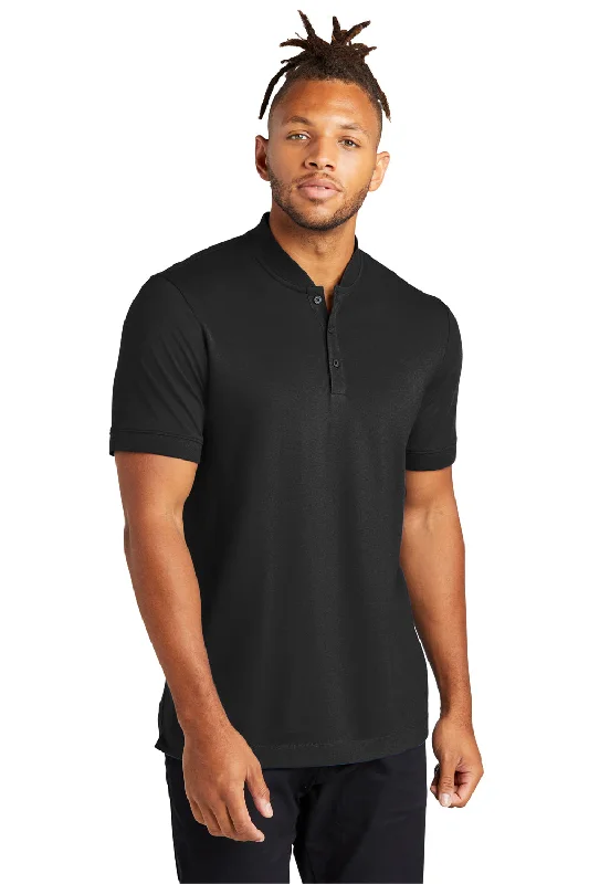 Mercer+Mettle Mens Moisture Wicking Short Sleeve Henley T-Shirt - Deep Black