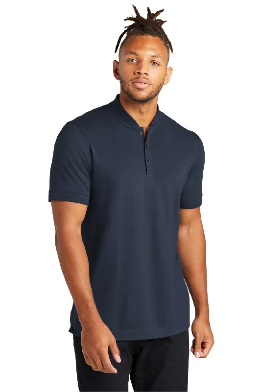 Mercer+Mettle Mens Moisture Wicking Short Sleeve Henley T-Shirt - Night Navy Blue