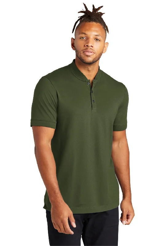 Mercer+Mettle Mens Moisture Wicking Short Sleeve Henley T-Shirt - Townsend Green