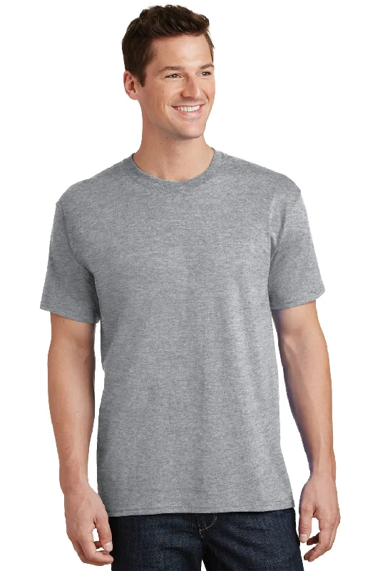 Port & Company Mens Core Short Sleeve Crewneck T-Shirt - Heather Grey