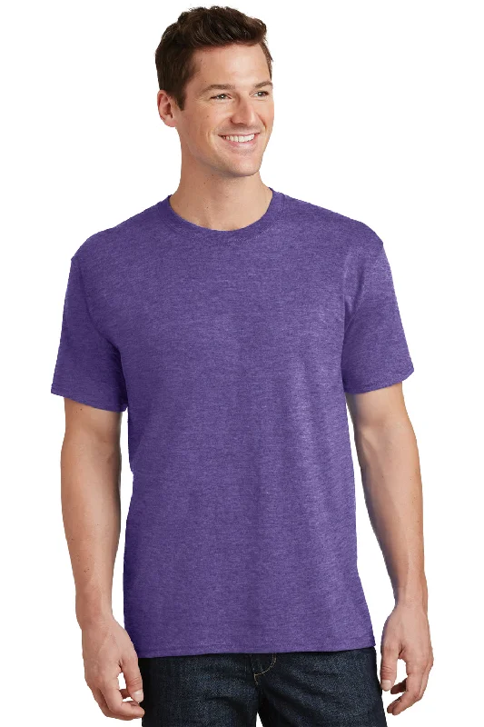 Port & Company Mens Core Short Sleeve Crewneck T-Shirt - Heather Purple