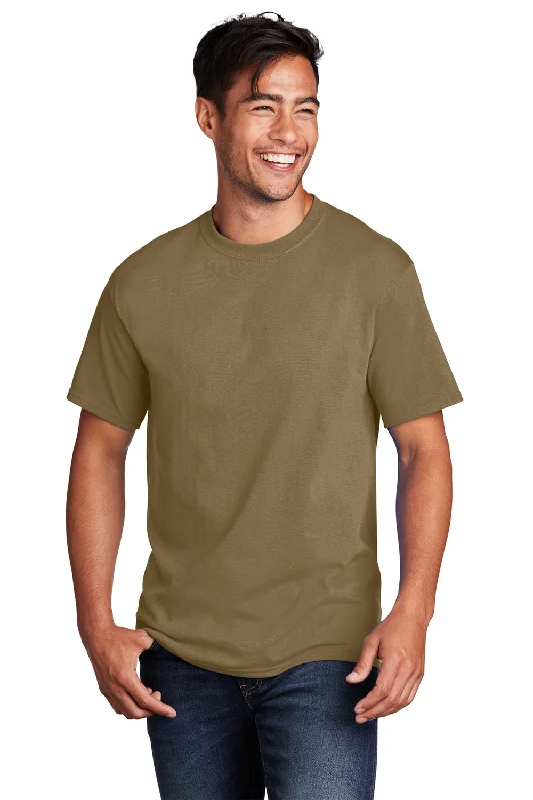 Port & Company Mens Core Short Sleeve Crewneck T-Shirt - Coyote Brown