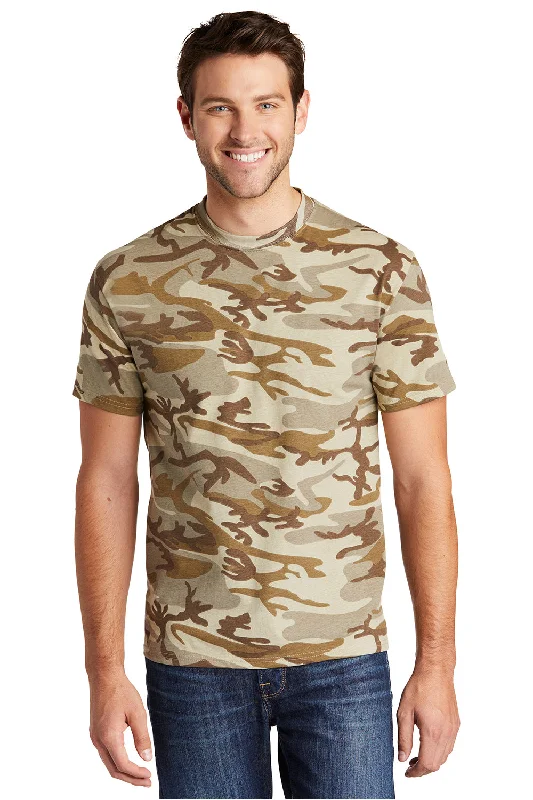 Port & Company Mens Core Short Sleeve Crewneck T-Shirt - Desert Camo