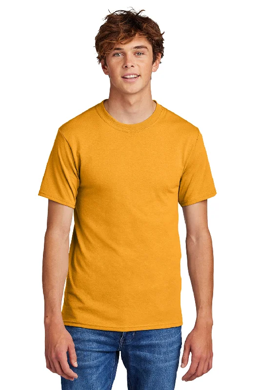 Port & Company Mens Core Short Sleeve Crewneck T-Shirt - Gold