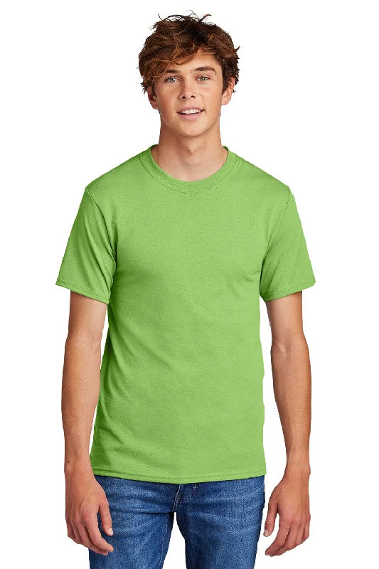 Cozy Fit Port & Company Mens Core Short Sleeve Crewneck T-Shirt - Lime Green