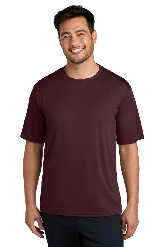 Port & Company Mens Dry Zone Performance Moisture Wicking Short Sleeve Crewneck T-Shirt - Athletic Maroon