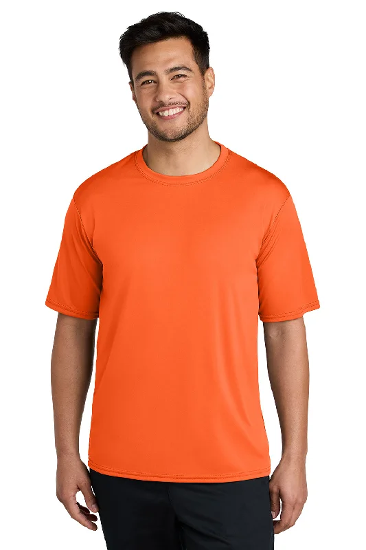 Port & Company Mens Dry Zone Performance Moisture Wicking Short Sleeve Crewneck T-Shirt - Neon Orange